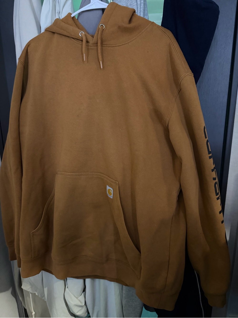 Carhartt Brown/Carhartt Gold Logo Heavyweight Hooded Sweatshirt